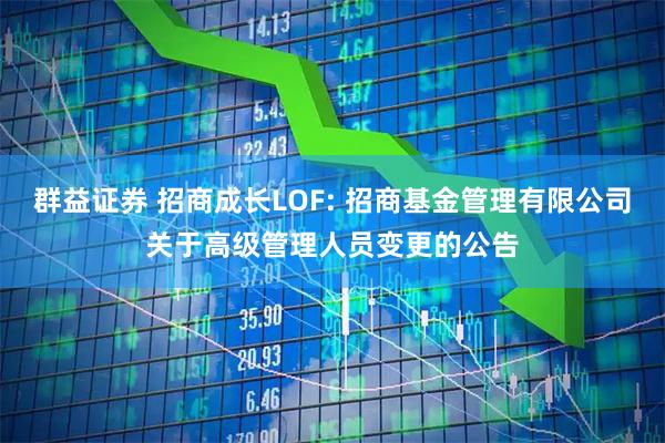 群益证券 招商成长LOF: 招商基金管理有限公司关于高级管理人员变更的公告