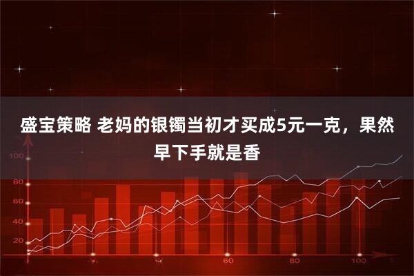 盛宝策略 老妈的银镯当初才买成5元一克，果然早下手就是香
